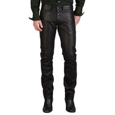 Hommes Cuir Noir Pantalon, Véritable Moto Motard Cadeau Pantalon