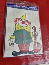  rare DÉCALCOMANIE TRANSFERT KIRI LE CLOWN ORTF JRAN IMAGE 1974 / NEUF NEW