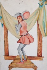 Costume de théâtre vintage design gouache painting girl