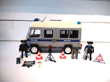 PLAYMOBIL LOT 4023/ FOURGON POLICE/ ACCESSOIRES BARRAGE COMMISSARIAT