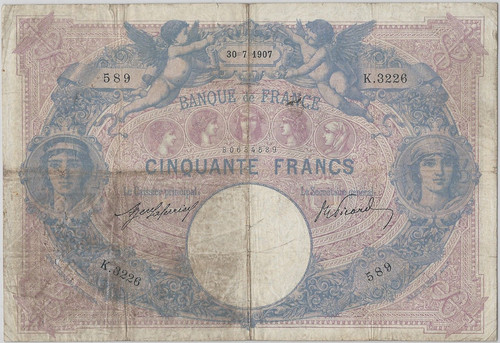 Francs bleu rose - 50,