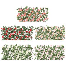 Élégante clôture en treillis réglable en bois ornée de belles fleurs en soi