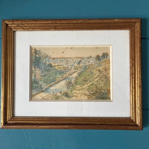 Aquarelle encadrée paysage