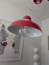 Lampe suspension rouge type industriel