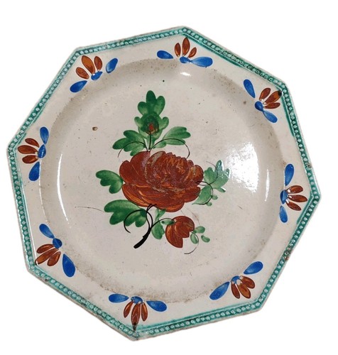 Rare assiette octogonale - assiette,