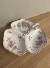 Ancien Serviteur Plat Mendiant en Porcelaine de Limoges Plat Apéritif Vintage