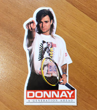 autocollant AGASSI DONNAY publicitaire vintage Old sticker  Raquette de tennis 