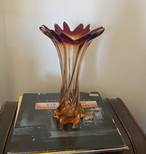 Vase verre soufflé vintage - vase,