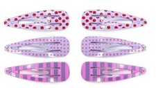 6 barrettes cheveux clic clac