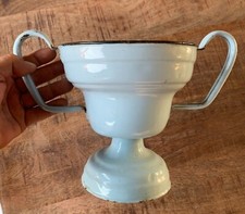 ancien vierpot - allume pipe  d'estaminet en tôle émaillé bleu