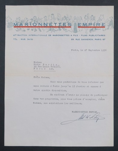Facture 1956 paris empire - facture,