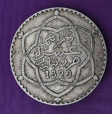 MAROC 10 dirham argent 1329 (