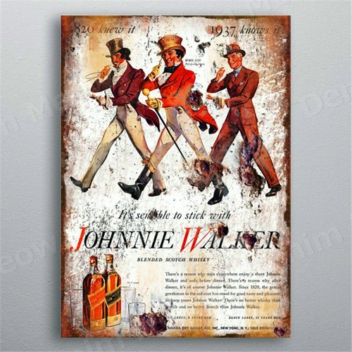 Plaque metal vintage whisky - plaque,