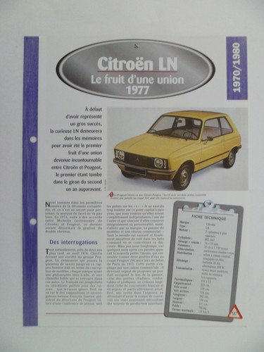 Carte fiche auto citroen - fiche,