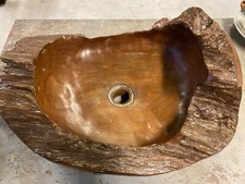 Vasque de Meuble Salle de Bain Bac Coupe Bois Primitif Primitive Brutaliste 2