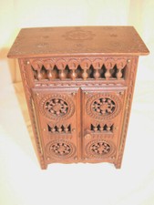 Miniature French breton carved Wardrobe/Armoire – Authentic French provincial
