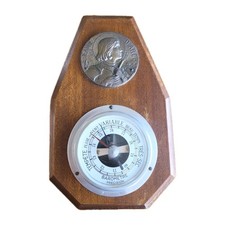 Baromètre avec Médaille Jeanne d'Arc sur Bois Religion Christianisme Vintage