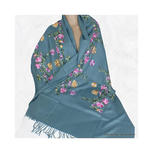 Châle ethnique brodé fleurs
