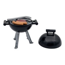 Playmobil barbecue rond pince hamburger ville maison lâche