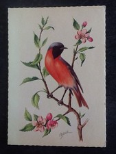 CP SIGNEE BLOCK OISEAU BRANCHE FLEURS - 5541