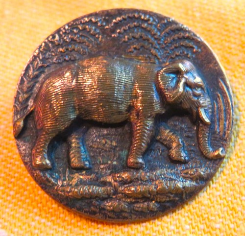 Bouton bronze xixème elephant - bouton,