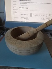 Mortier avec pilon bois - mortier,