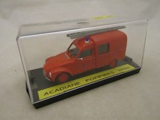 VOITURE 1/43 CITROEN 2CV ACADIANE POMPIERS 1980 - HACHETTE N°111 (vendeur pro)