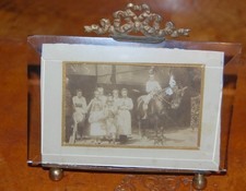 TRES BEL ÉTAT .ANCIEN PETIT CADRE ANCIEN .FIN 19 EME.AVEC PHOTO. ET VERRE