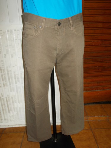 Pantalon coton lin marron - pantalon,