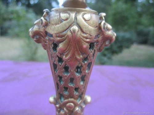 Chandelier ancien ajoure lions - chandelier,
