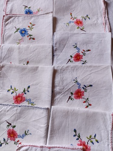 Nappe blanche brodee main - blanche,