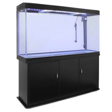 Aquarium à bords Noir de 300 Litres avec Meuble de Support Noir