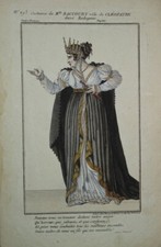 Gravure couleur costume - couleur,