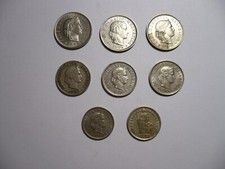 8 Pièces monnaie Suisse, Confoederatio Helvetica, 1964, 79, 66, 20, 70, 62, 60