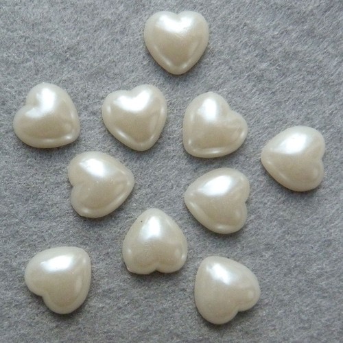 Lot demi perles coeur mm - perles, 11