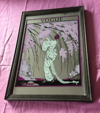 MIROIR PUBLICITAIRE VOGUE ART DECO CADRE BOIS EN TBE 22 X 33