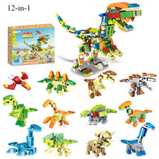 [NEUF] Bloc de construction de animaux 12 en 1, thème dinosaure jouet éducatif