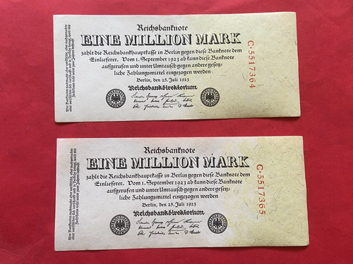 Lot billets eine million - 2,