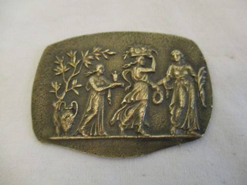 Ancien bas relief bronze a - bas,