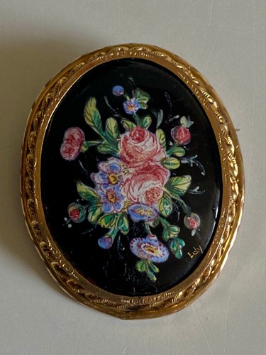 Ancien broche email - ancien,