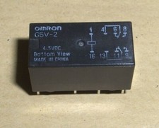 1 x G5V-2 DC4.5 - Relais miniature  - 4.5Vdc - 2A - DPDT - OMRON