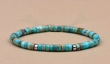 Bracelet de perles 6mm Jaspe impérial Turquoise en pierre Naturelle, Sur mesure