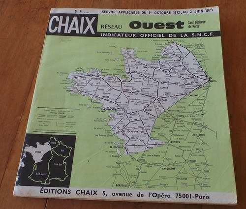 Rare sncf chaix region - region, ouest