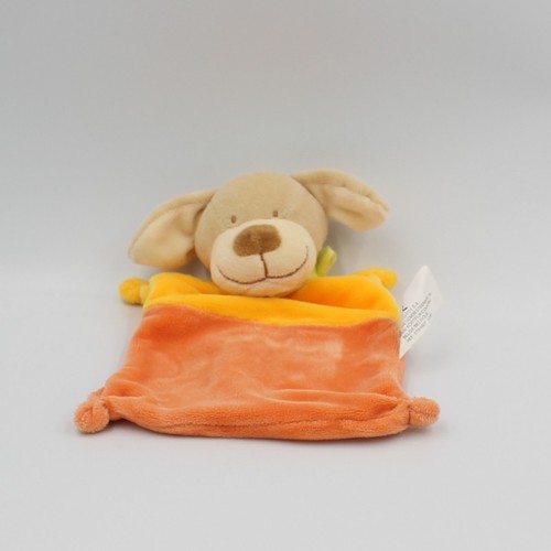 Doudou plat chien jaune - jaune, orange