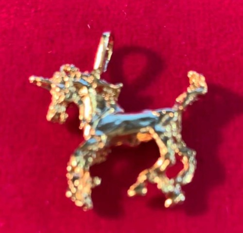 14kt plaqué mignon unicorn - plaqué,