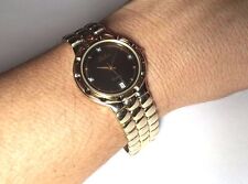 NOS 1990s Belair Genuine Diamond Men's Gold-tone Quartz Watch Ref. A5603Y