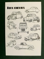 LEGEIN 2018 carte postale Citroën 10x15 cm la 2 CV crayonnés