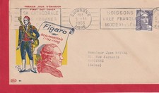 ENVELOPPE  1er JOUR FDC 1953 FIGARO  FLAMME