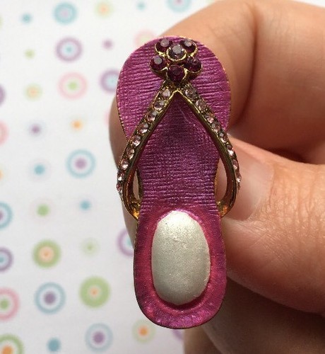 Pink enamel rhinestone - pink,