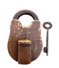 Très rare serrure à 8 leviers vintage ancienne 1900 laiton lourd avec clé